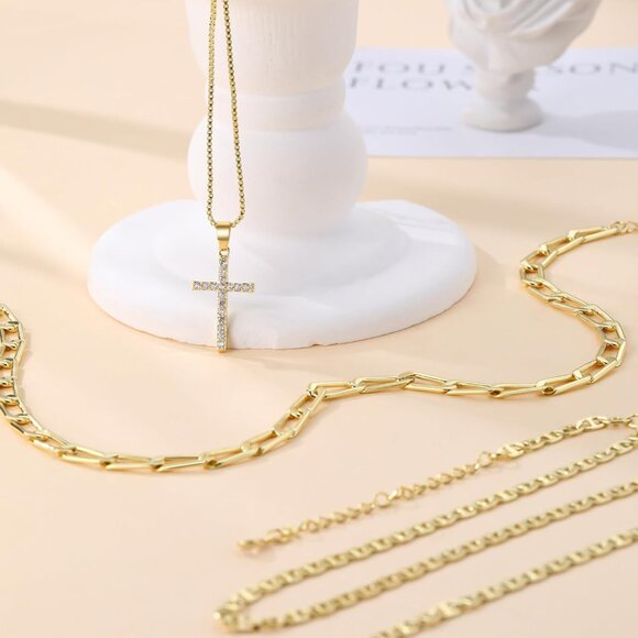Elegant Gold & Silver Plated 3-Layered Necklaces - Perfect for Layering Style - Picture 6 of 9